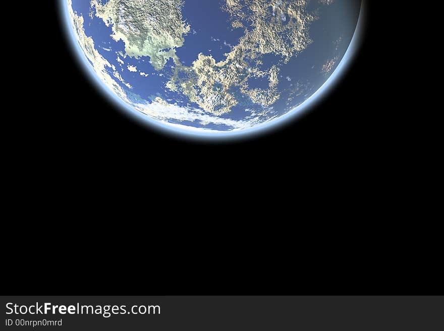 Bird's eye view of half planet