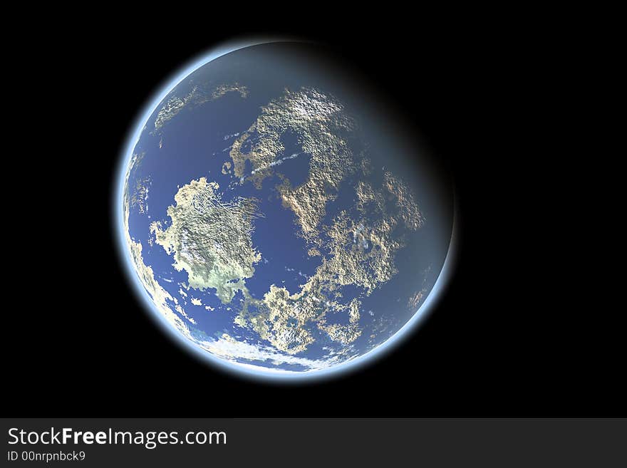 High bird's eye view of our earth planet. High bird's eye view of our earth planet