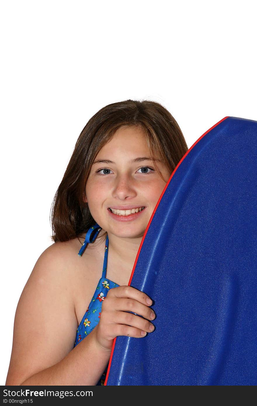 Attractive young teenage girl with her boogie-board. Attractive young teenage girl with her boogie-board