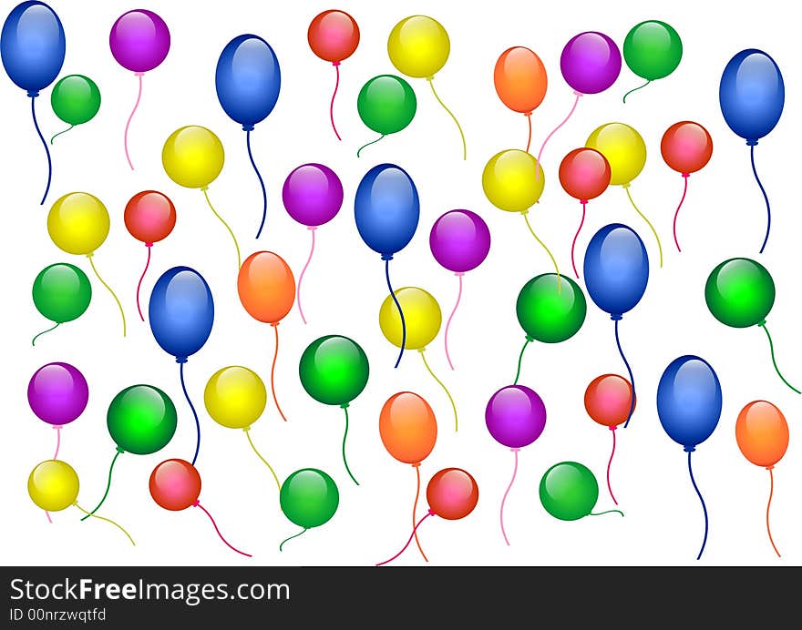 Birthday party with bright clourful air balloons. Birthday party with bright clourful air balloons