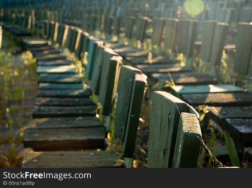 Seats of an outdoor theater (with lens flare). Seats of an outdoor theater (with lens flare)