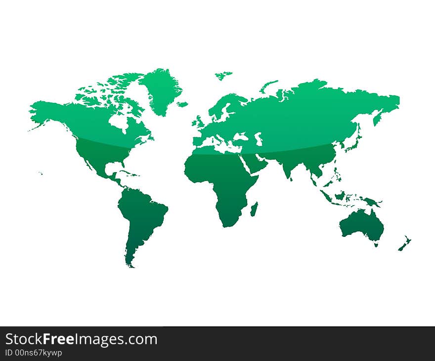 Map of the World isolated on white background. Map of the World isolated on white background