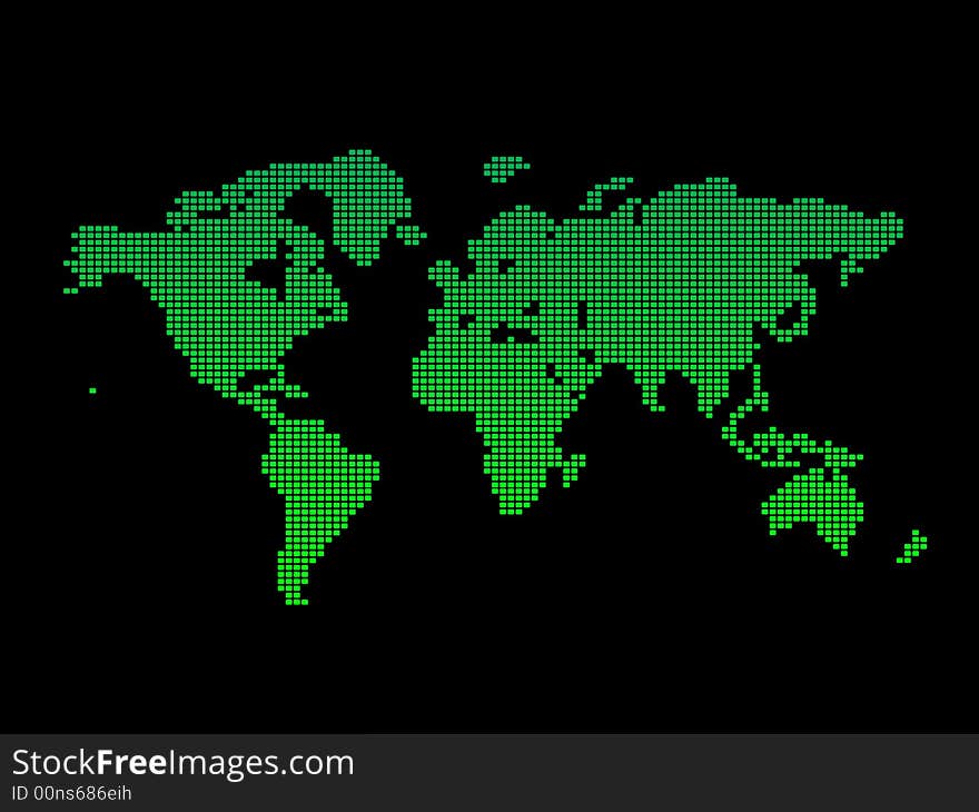 Map of the World made with rounded squares pattern. Map of the World made with rounded squares pattern