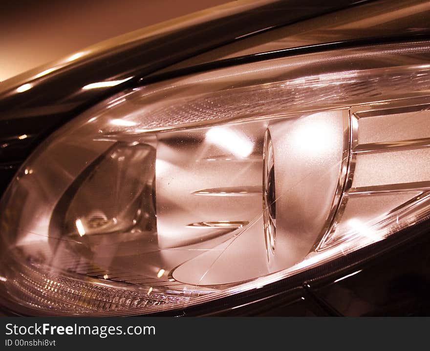 Modern design of car headlights