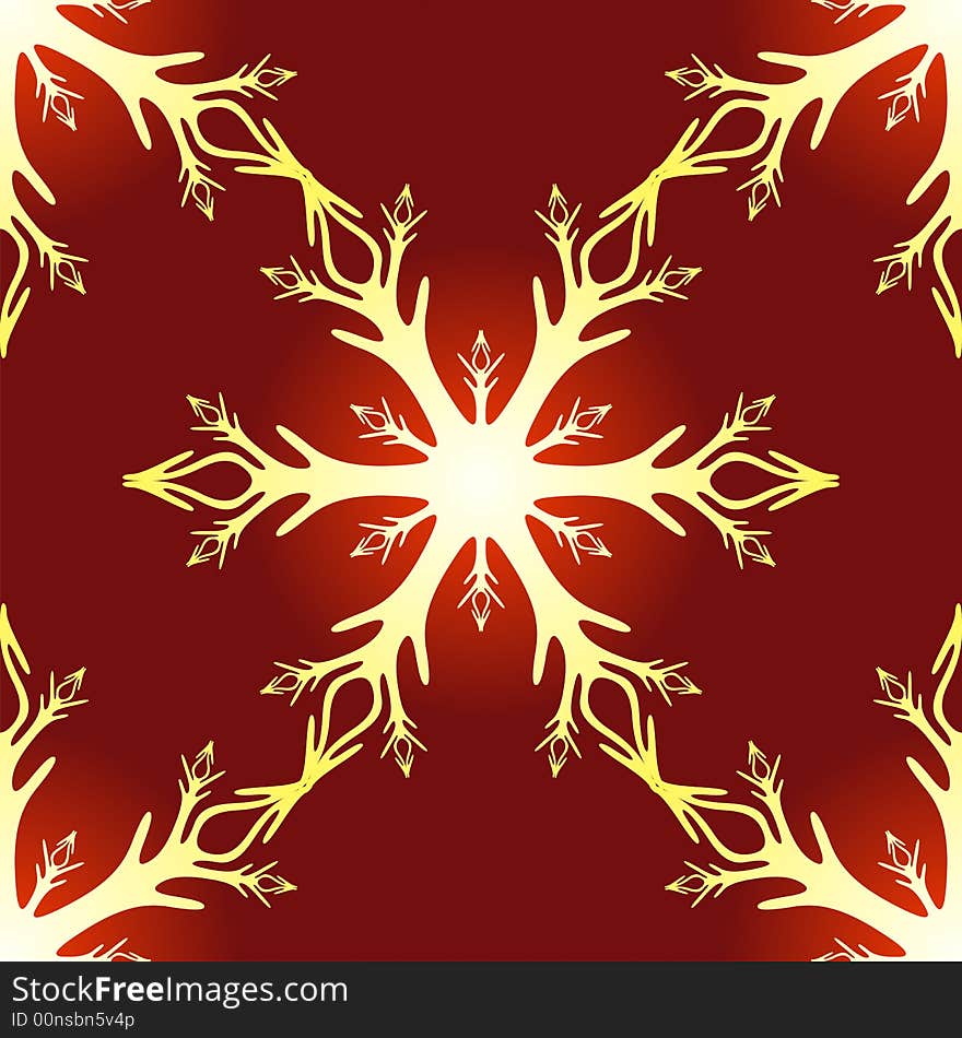 Vector illustration of seamless snowflake pattern