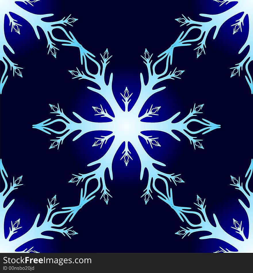 Vector illustration of seamless snowflake pattern