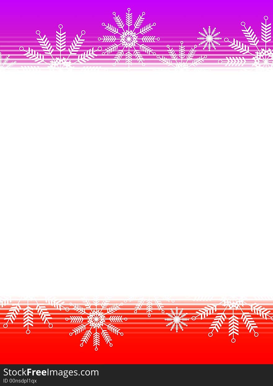 A background illustration featuring purple and red gradient top and bottom decorated with snowflakes and stripes. A background illustration featuring purple and red gradient top and bottom decorated with snowflakes and stripes
