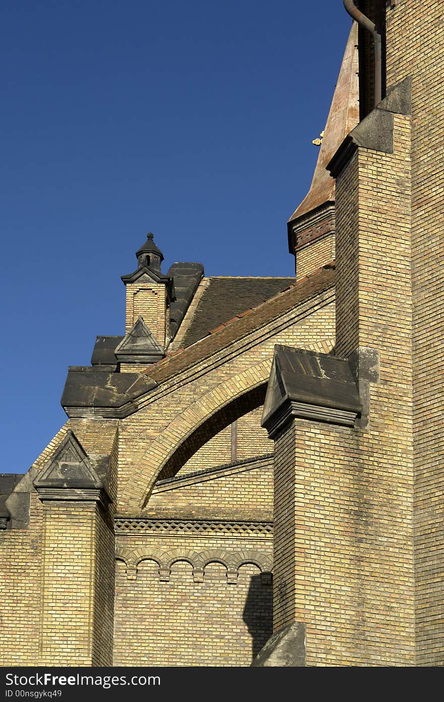 A view of a catholic church architecture, wall details