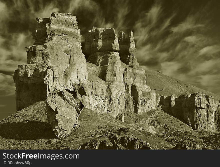 Charyn Canyon in Kazakhstan, old place. Charyn Canyon in Kazakhstan, old place