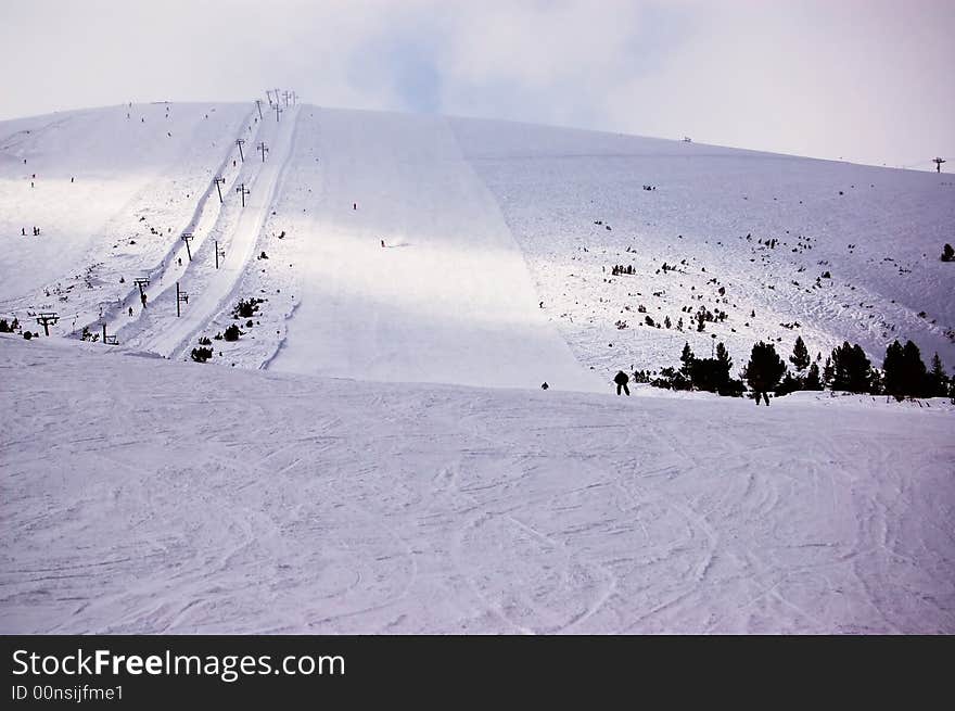 Bansko is winter, ski resort in Bulgaria, Europe.