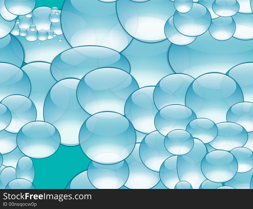 Abstract background with transparent spheres