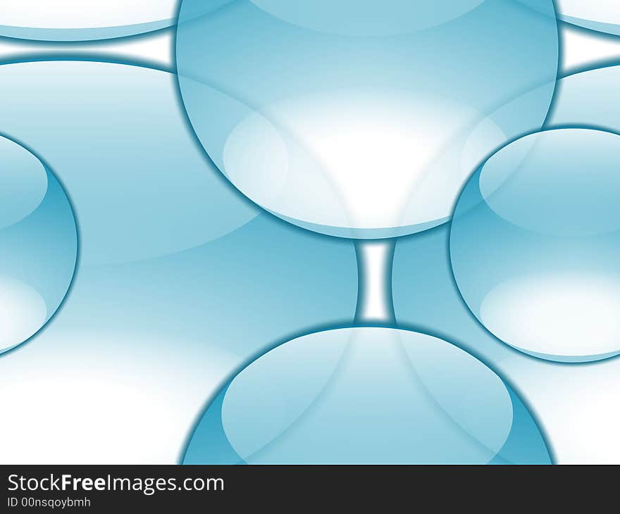 Abstract background with transparent spheres