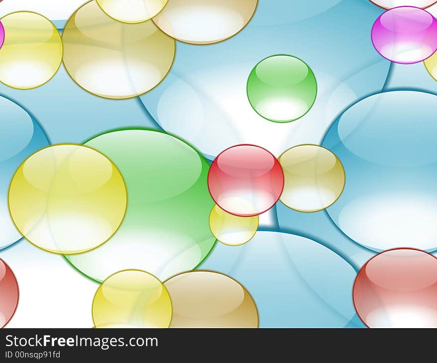 Abstract background with transparent spheres