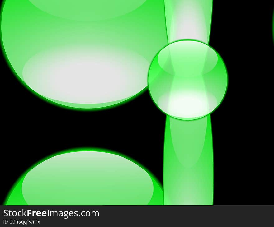 Abstract background with transparent spheres