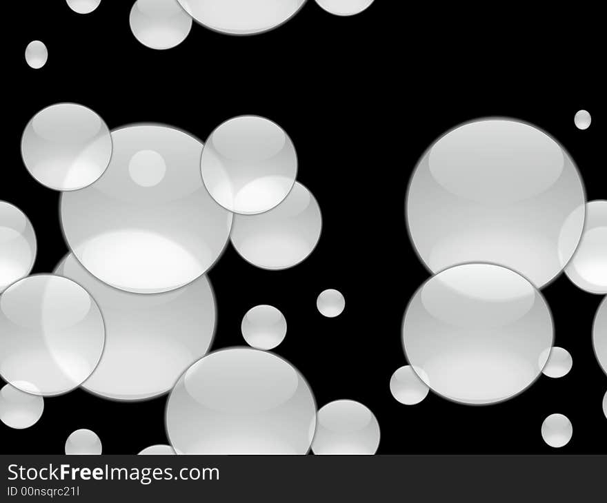 Abstract background with transparent spheres