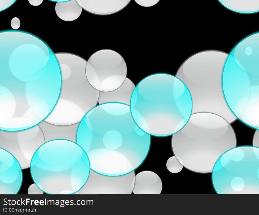 Abstract background with transparent spheres