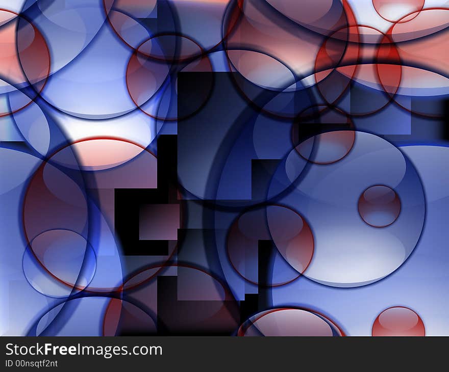 Abstract background with transparent spheres