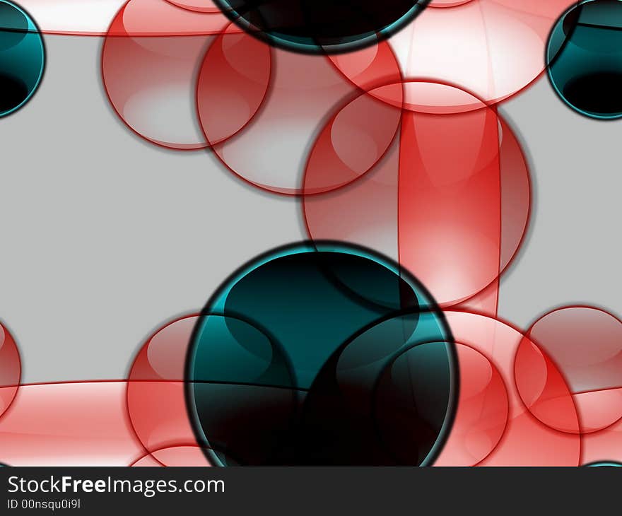 Abstract background with transparent spheres