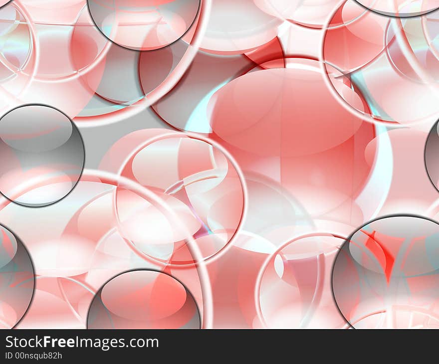 Abstract background with transparent spheres