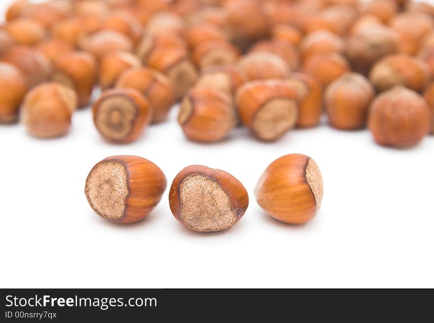 Hazel nuts isolated