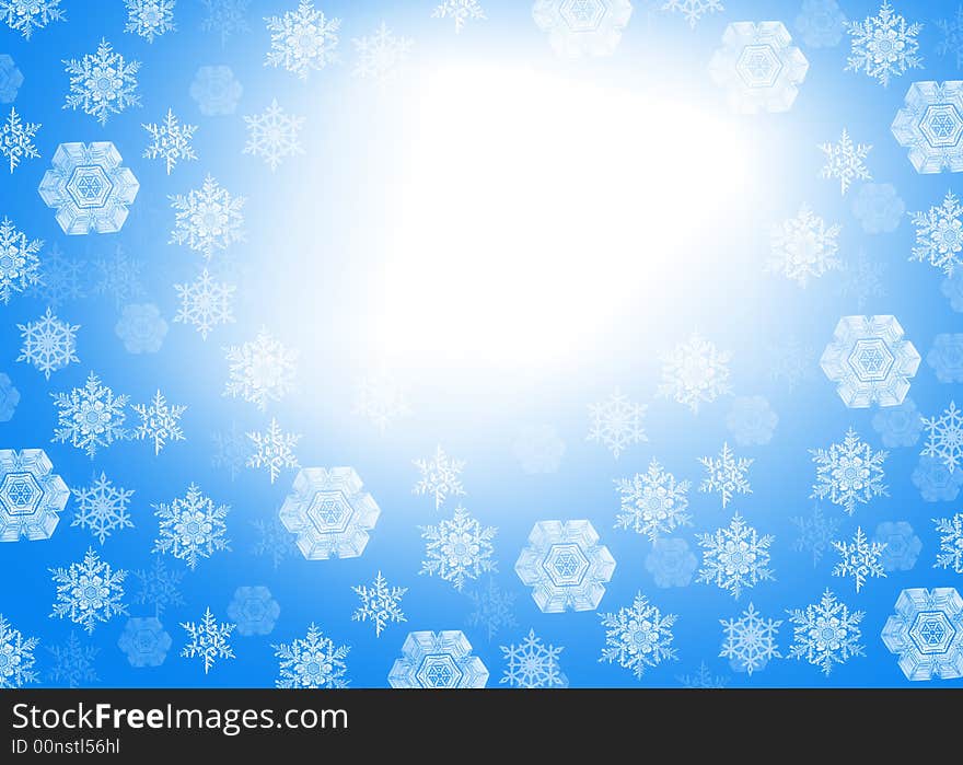 Christmas snowflake background - computer generated. Christmas snowflake background - computer generated