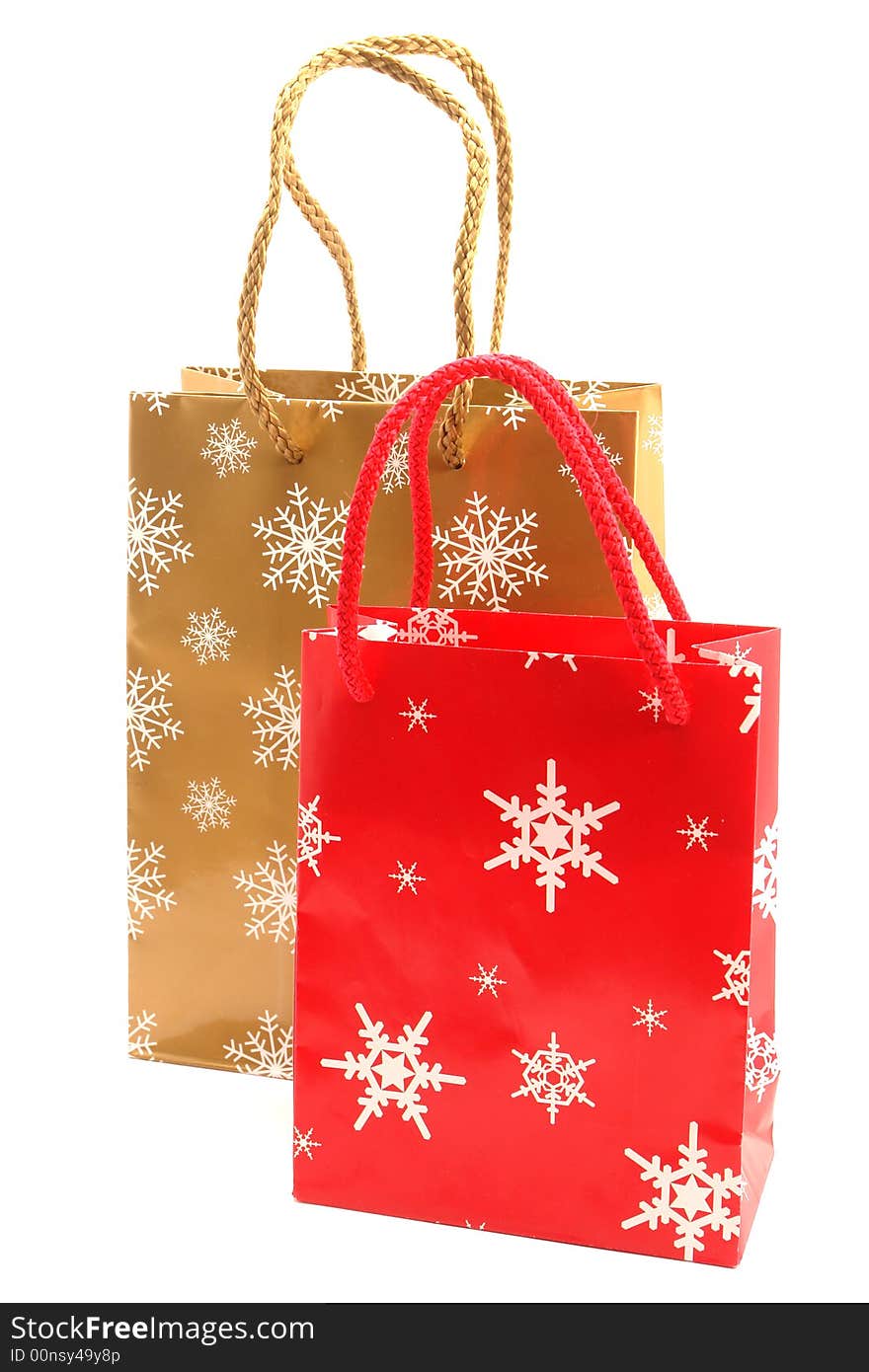 Christmas   bags  for purchases on a white background.