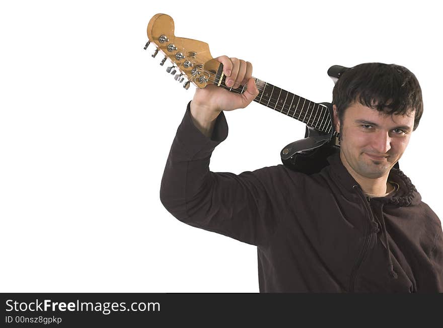 The musician with a guitar.rock