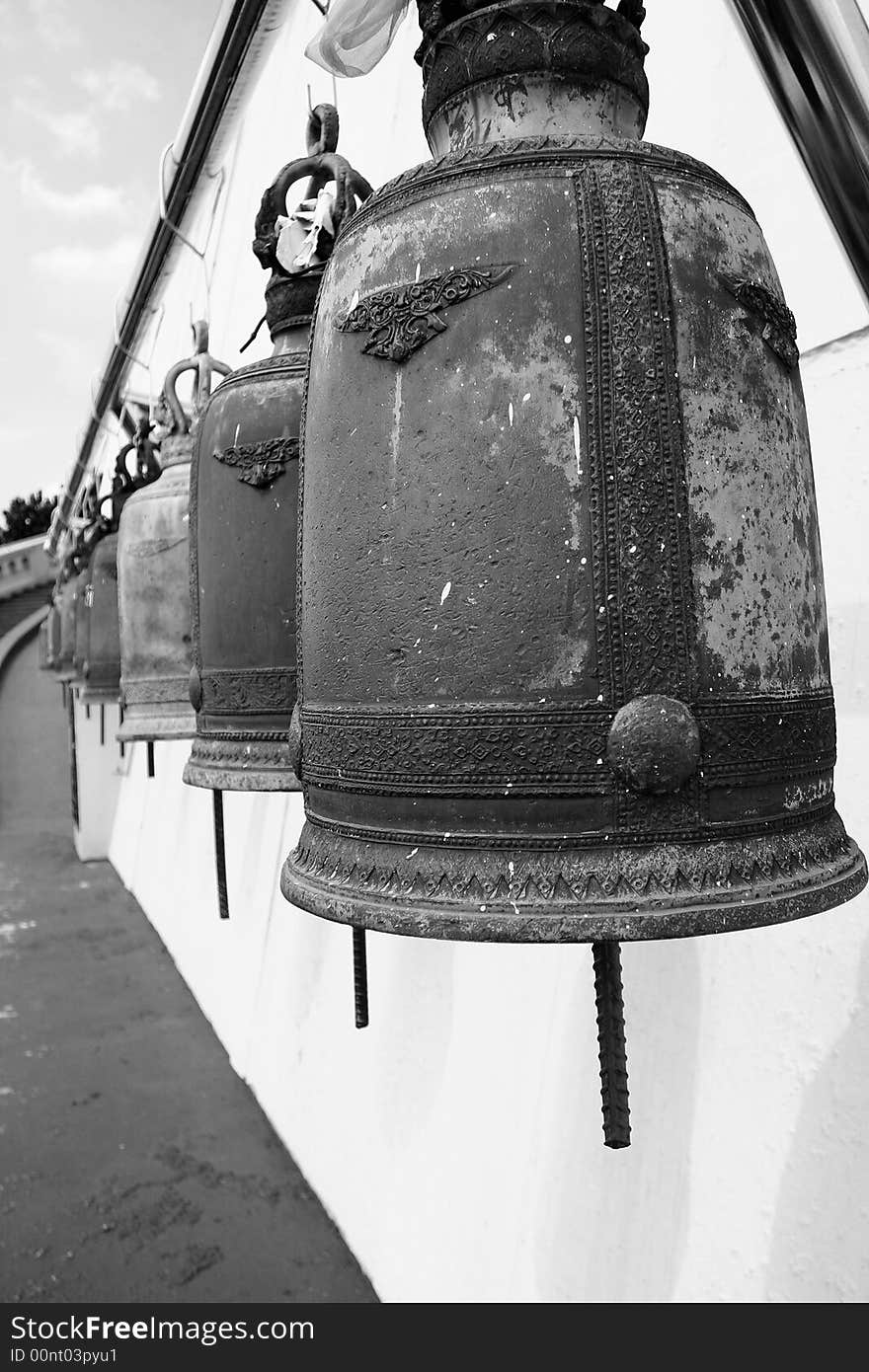 bell on a wat in thailand. bell on a wat in thailand