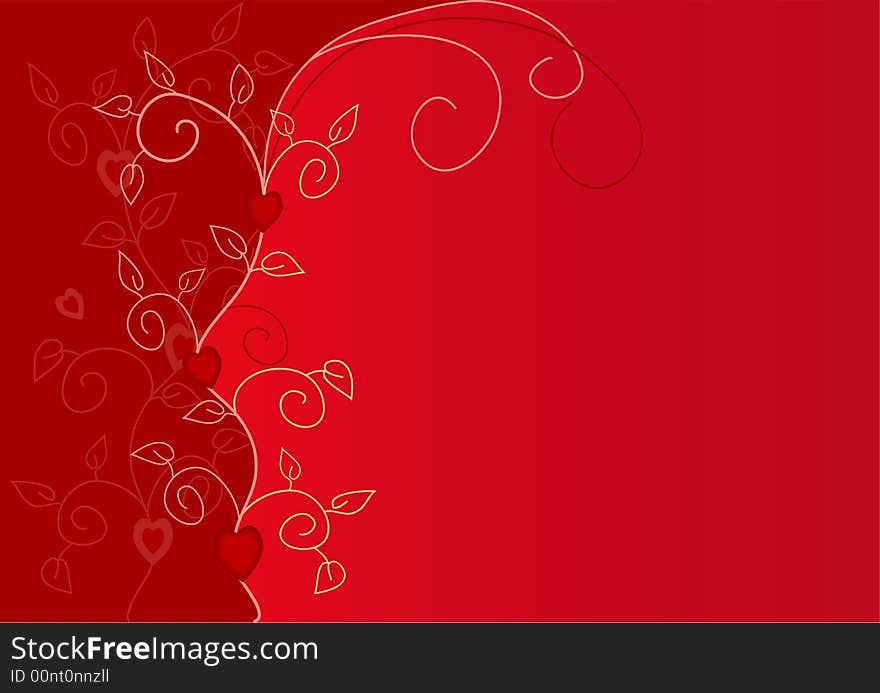 Flourishing hearts background for Valentine's day