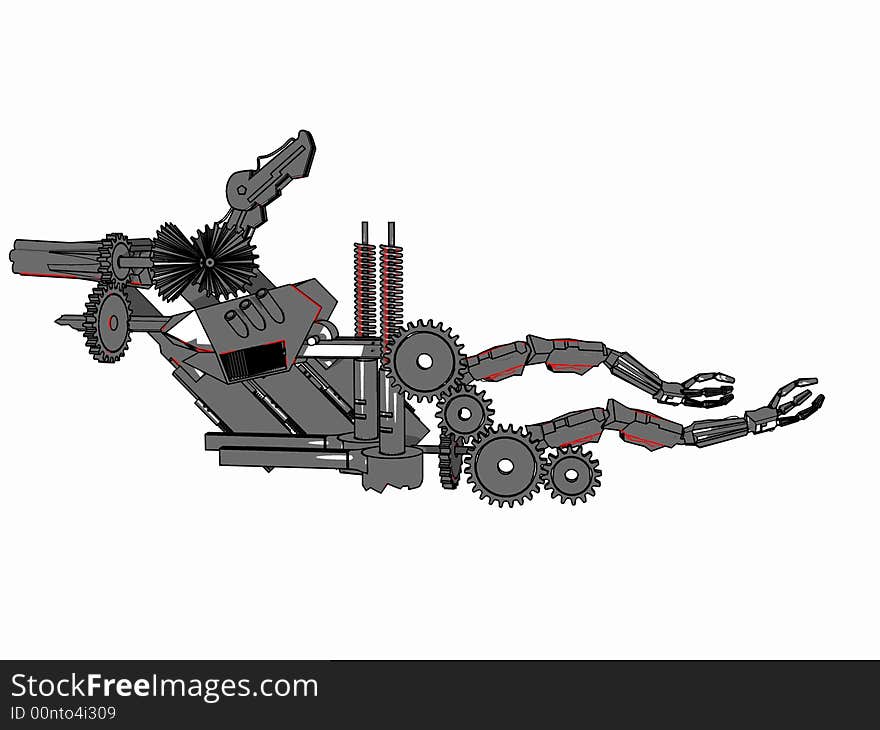 Mechanical abstraction, created with 3d studio Max,and rendered as a drawn picture, and traced to vector format. Adobe illustrator format is avaliable. Mechanical abstraction, created with 3d studio Max,and rendered as a drawn picture, and traced to vector format. Adobe illustrator format is avaliable