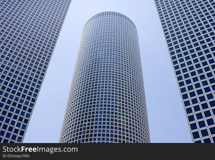 The modern office buildings, wide angle. The modern office buildings, wide angle