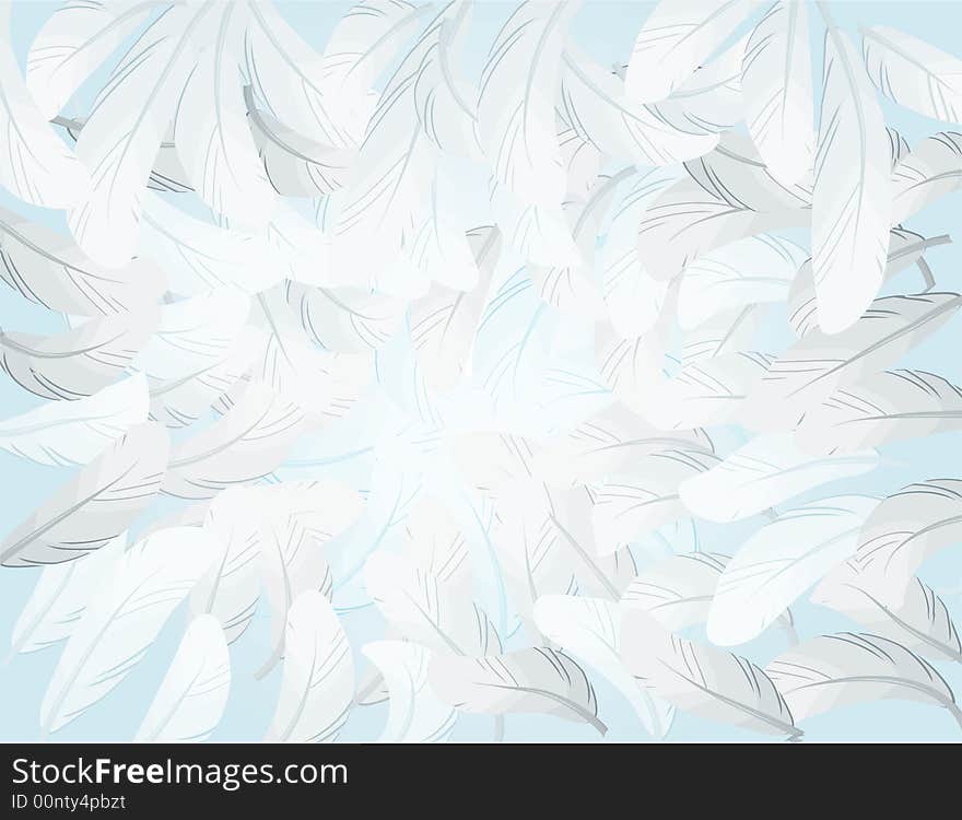 Winter background madden from white, blue and grey feathers. Winter background madden from white, blue and grey feathers