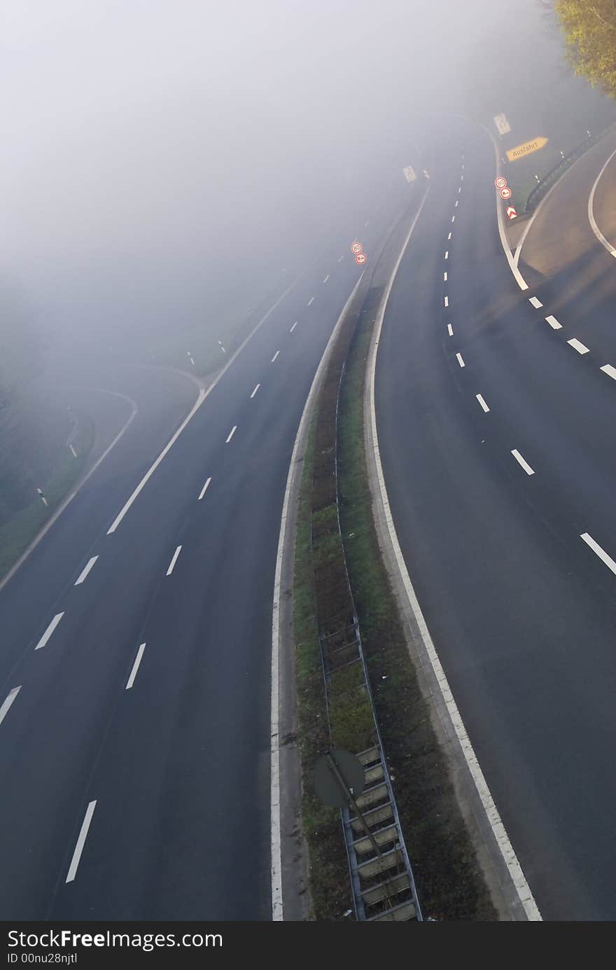 German Autobahn Expressway at daybreak. German Autobahn Expressway at daybreak