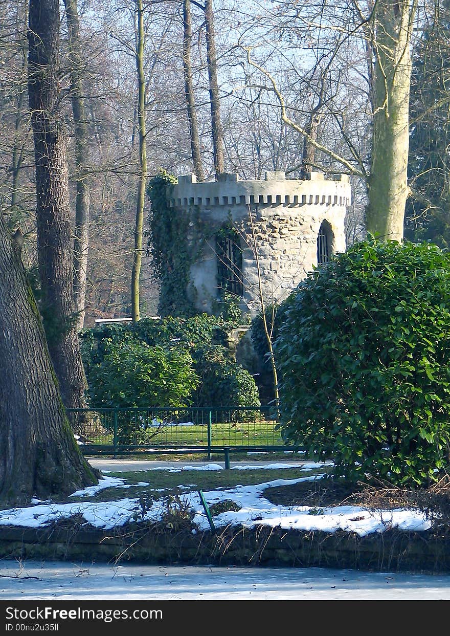 Old tower in the wood