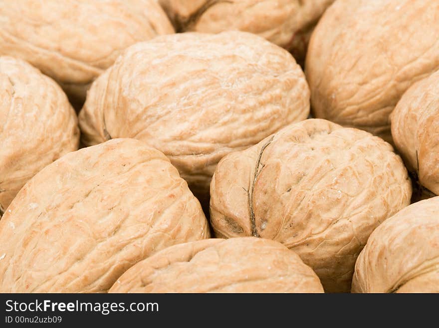 Close-up of walnuts for backgrounds. Close-up of walnuts for backgrounds