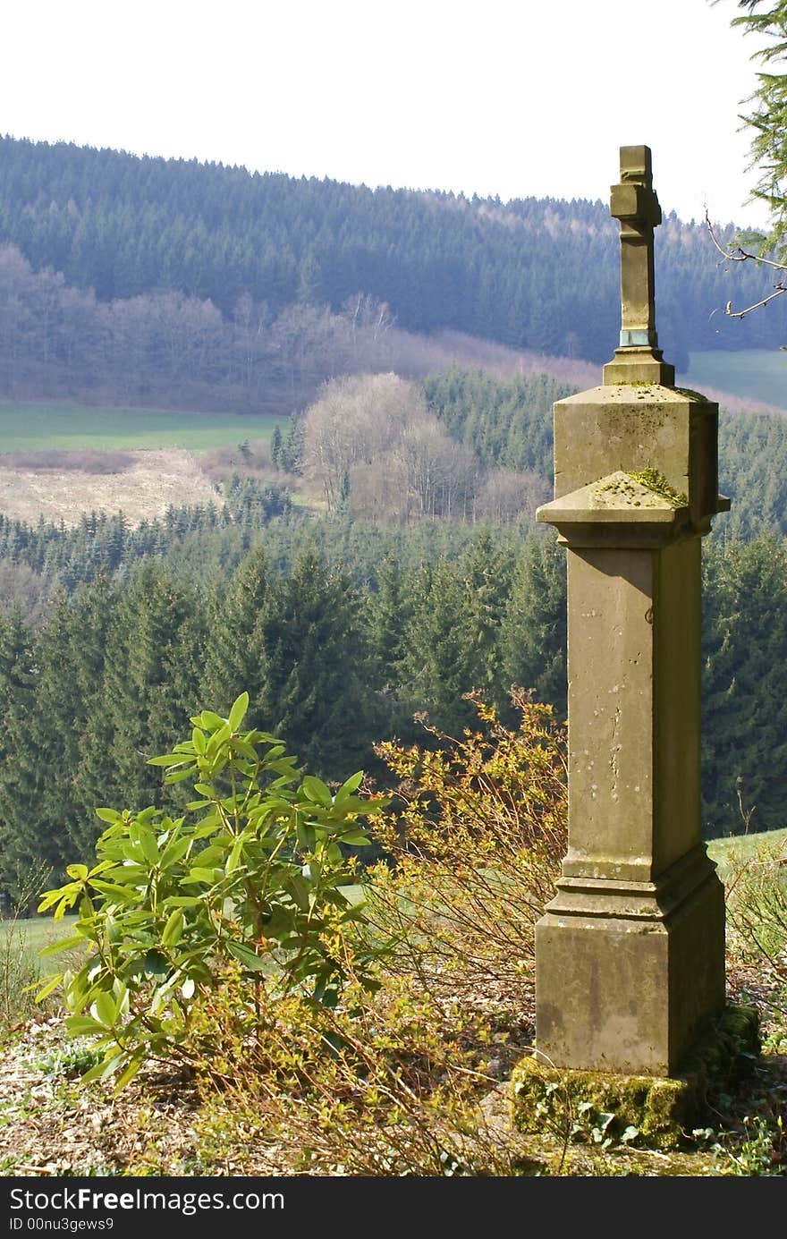 Catholic religious column in Bavaria, Germany. Catholic religious column in Bavaria, Germany