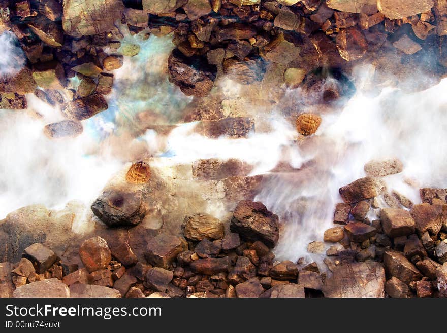 Waves against rocks