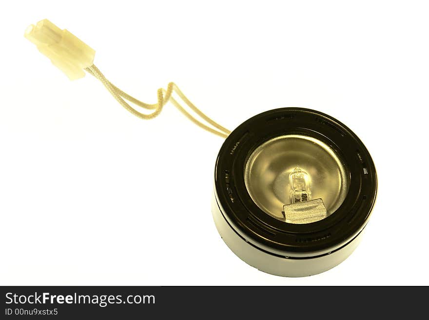 Halogen cabinet lighting isolated on a white background. Halogen cabinet lighting isolated on a white background