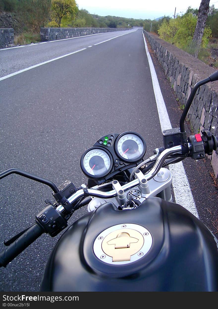 A motorbike on the road