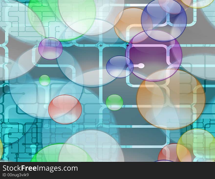 Abstract background with transparent shapes