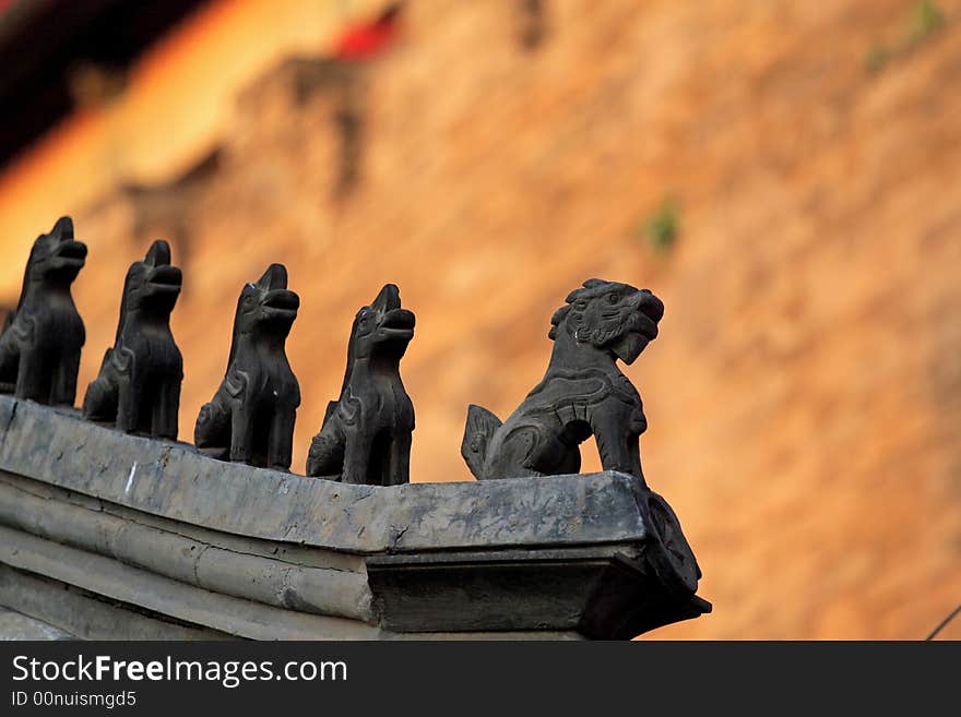 Eaves of an old house on the edge of the Forbidden City. Eaves of an old house on the edge of the Forbidden City