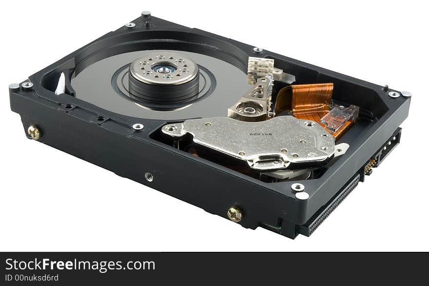 An open SCSI hard drive. An open SCSI hard drive