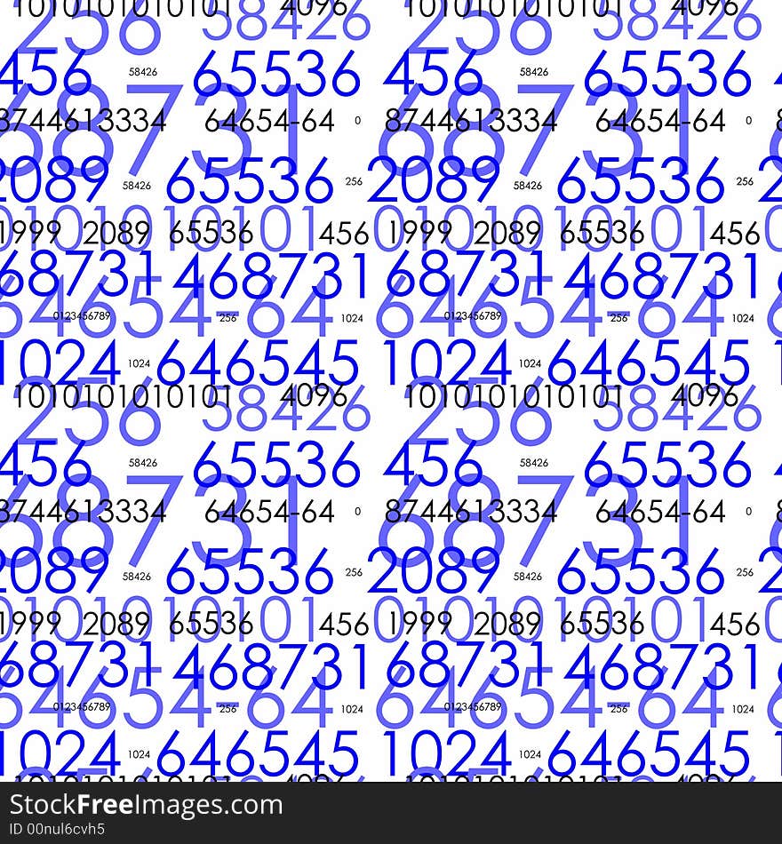 Numbers. Seamless vector wallpaper on white. Numbers. Seamless vector wallpaper on white