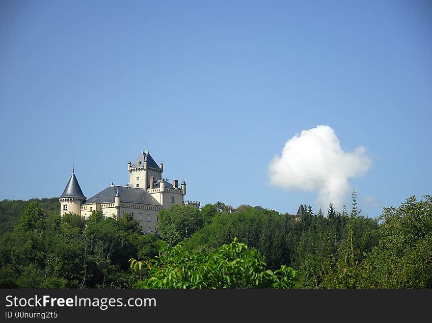 Castle in france medieval vilage