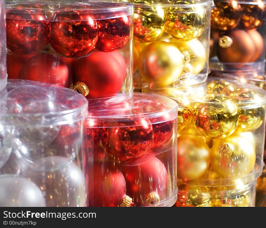 Christmas decorations in a shop