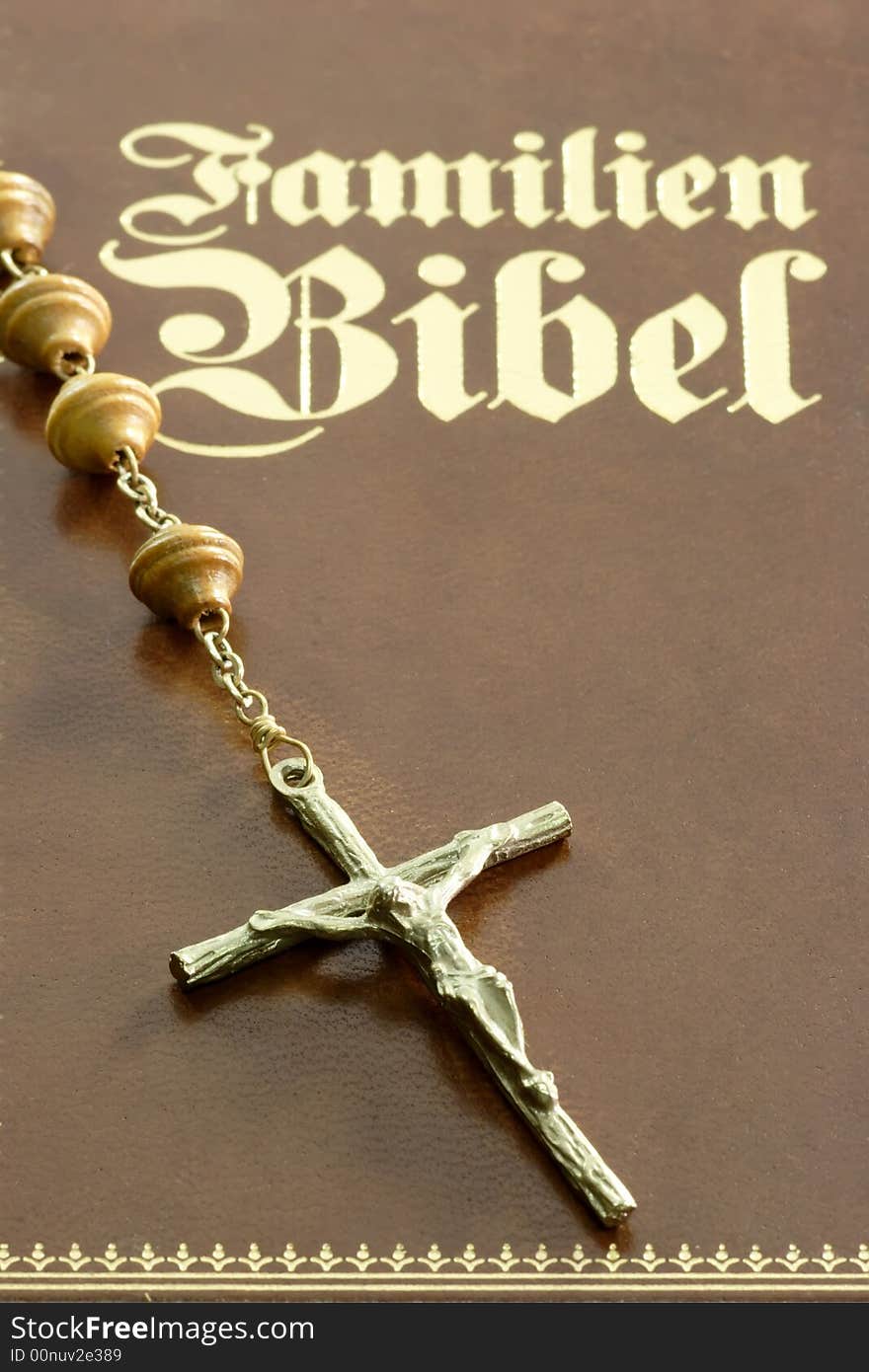 Close up from a bibel with crucifix