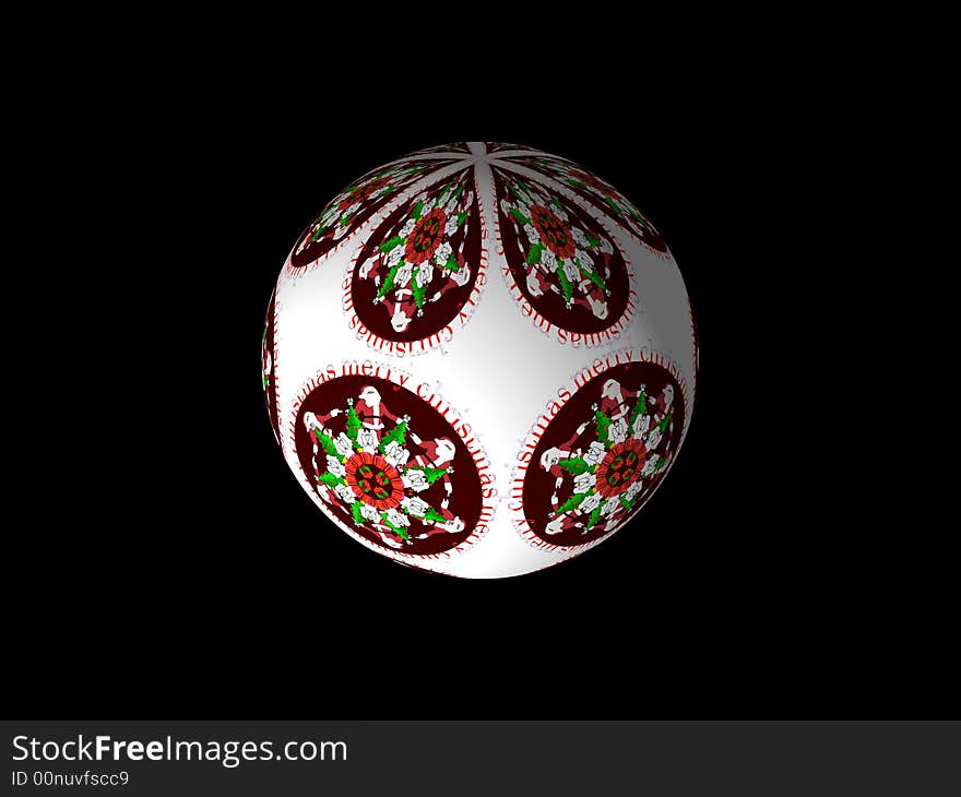 3d sphere with christmas scene