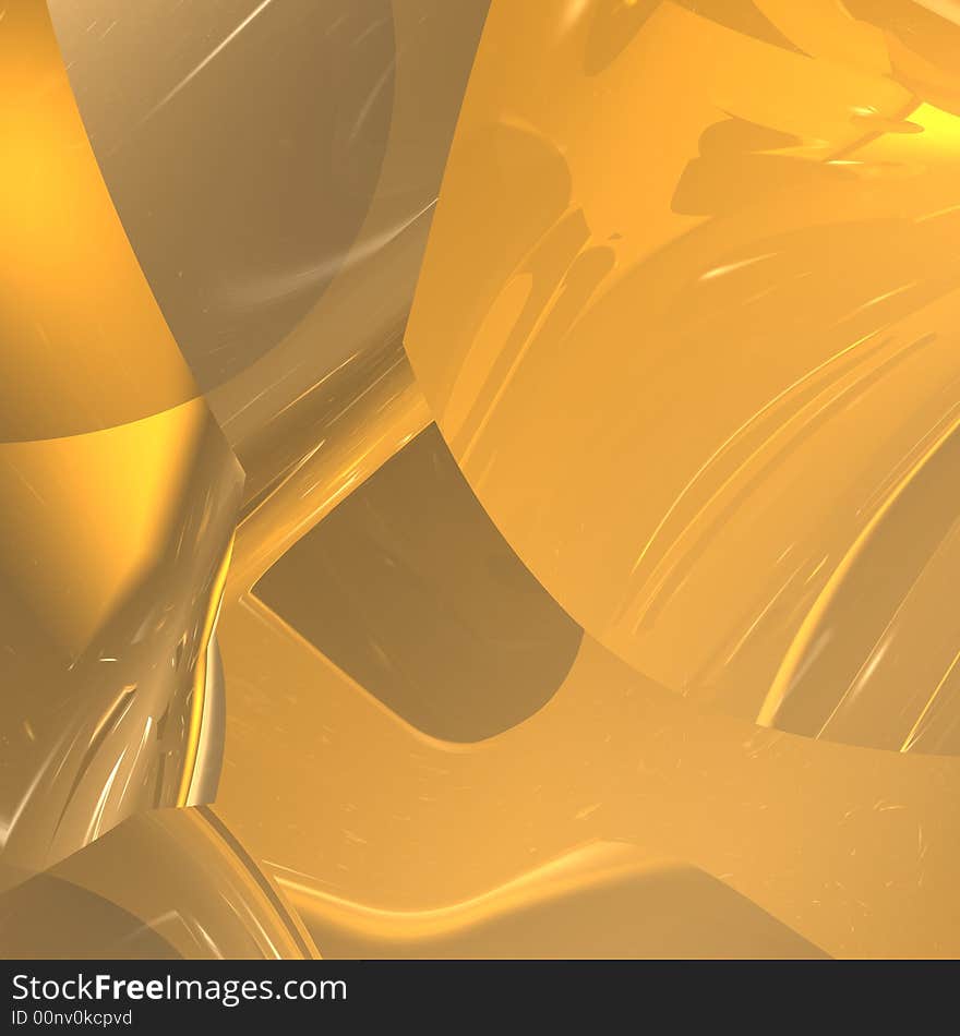 Modern digital shapes and light with a translucent gold and yellow effect. Modern digital shapes and light with a translucent gold and yellow effect.