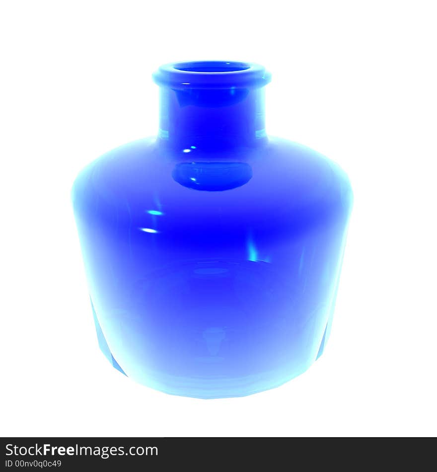 Blue vase illustration isolated on white background