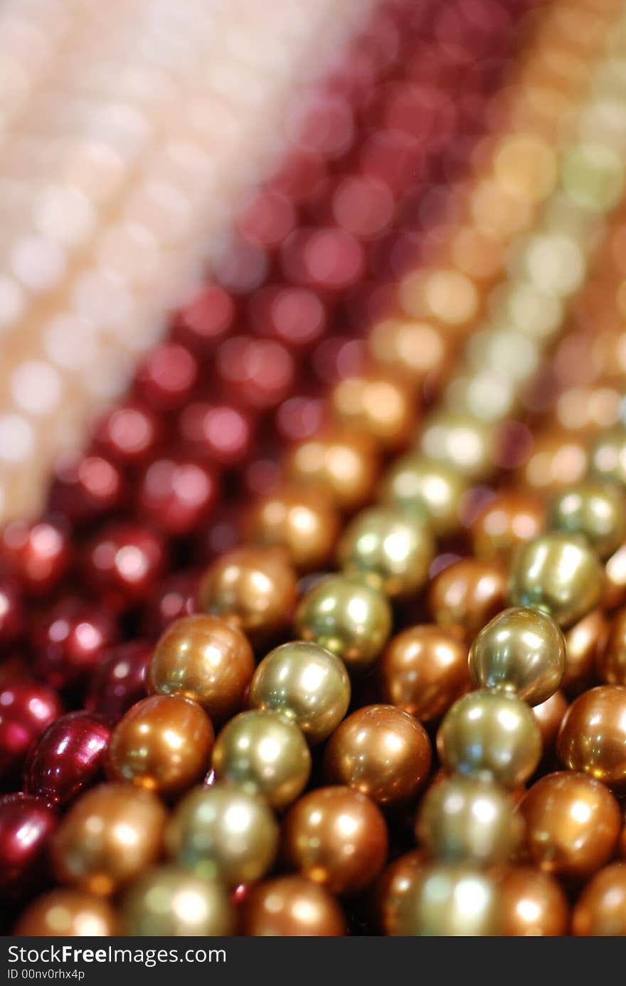 Colorful freshwater pearl necklace strands. Colorful freshwater pearl necklace strands